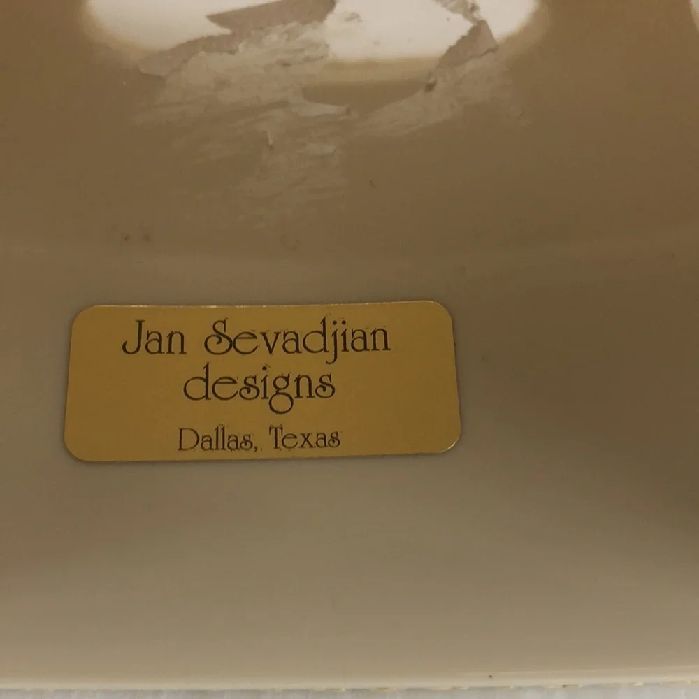 Vintage Jan Sevadjian Designs Monogram H Linen Tissue Box Cover Dallas TX